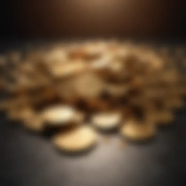 Gold Coins Scattered on Table