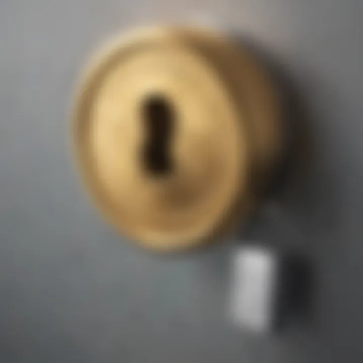 Abstract graphic showing a secure lock protecting euro and dollar coins