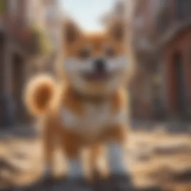 Abstract representation of Shib token's journey to $1