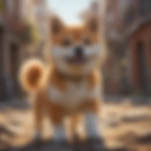 Abstract representation of Shib token's journey to $1