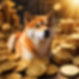 Abstract representation of Shiba Inu coin's background