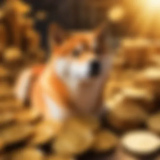 Abstract representation of Shiba Inu coin's background