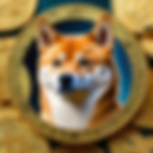 Digital Artwork of Shiba Inu Coin in Technological Matrix