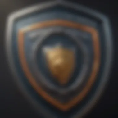 Multi-Layered Cybersecurity Defense Shield with layers of protection against cyber threats