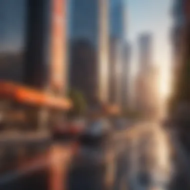 Abstract depiction of modern business landscape with SOC 2 compliance