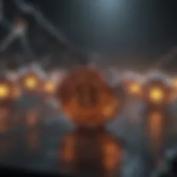 Visual representation of a smart contract executing on a blockchain network