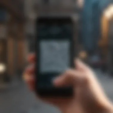Smartphone scanning QR code