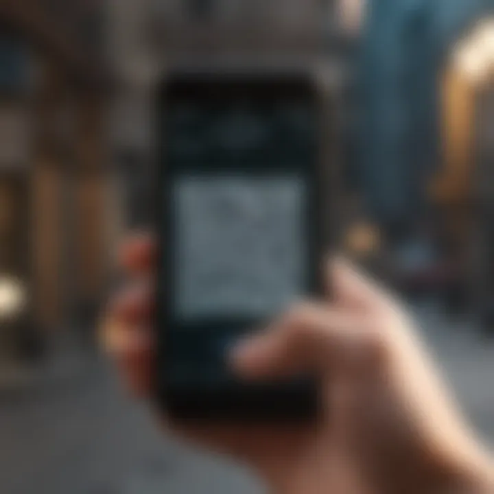 Smartphone scanning QR code