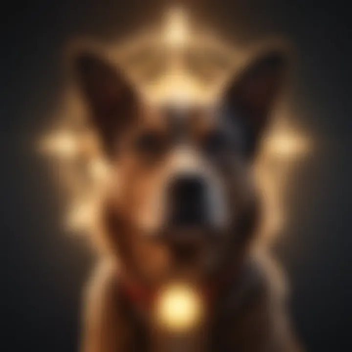 Celestial light illuminating hidden symbols in the dark