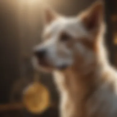 Ethereal energy emanating from a mystical canine figure