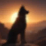 Enigmatic Silhouette of Sol Dog Mysterious silhouette overlooking the cosmic horizon