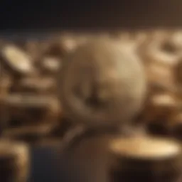 Conceptual representation of staking in cryptocurrency