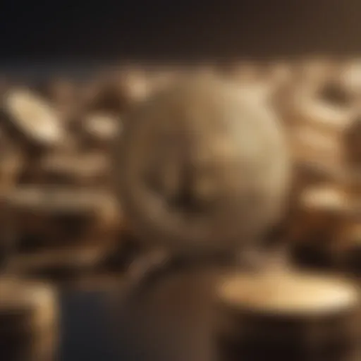 Conceptual representation of staking in cryptocurrency