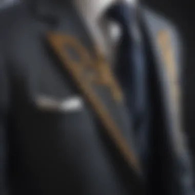 Close-up of intricate suit details highlighting craftsmanship