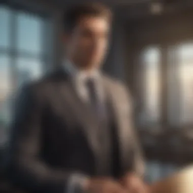 Professional setting featuring a stylishly dressed individual