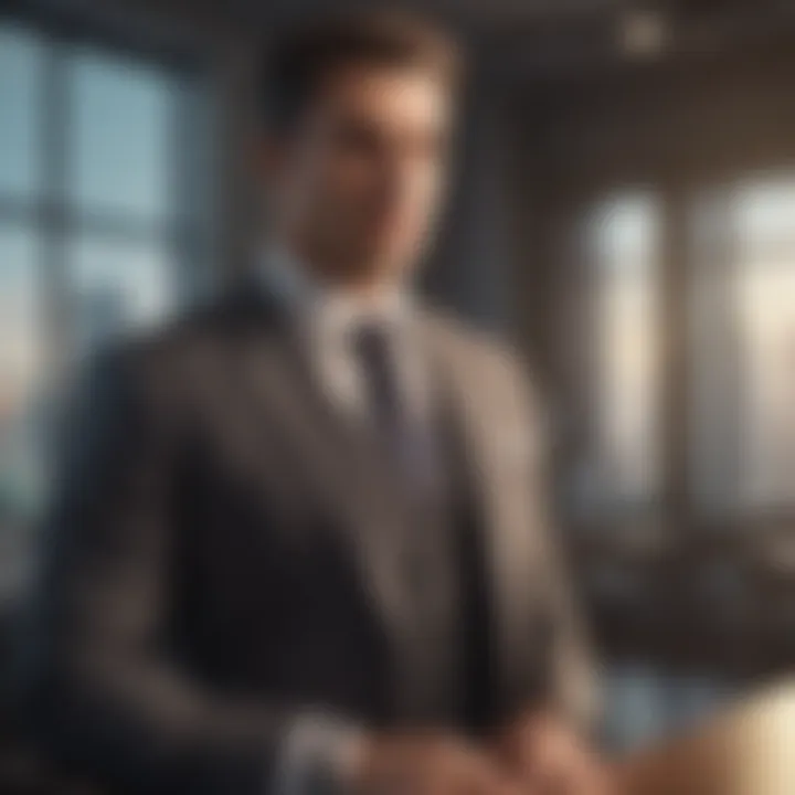Professional setting featuring a stylishly dressed individual