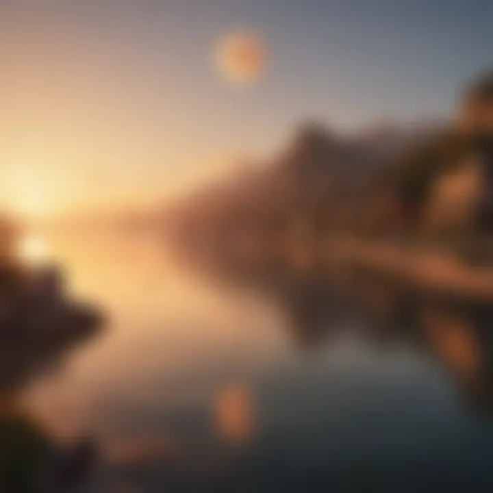 Sunset Casting a Golden Glow over Moon Bay's Horizon