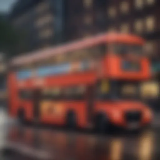 London bus with vibrant advertisements showcasing brand messaging
