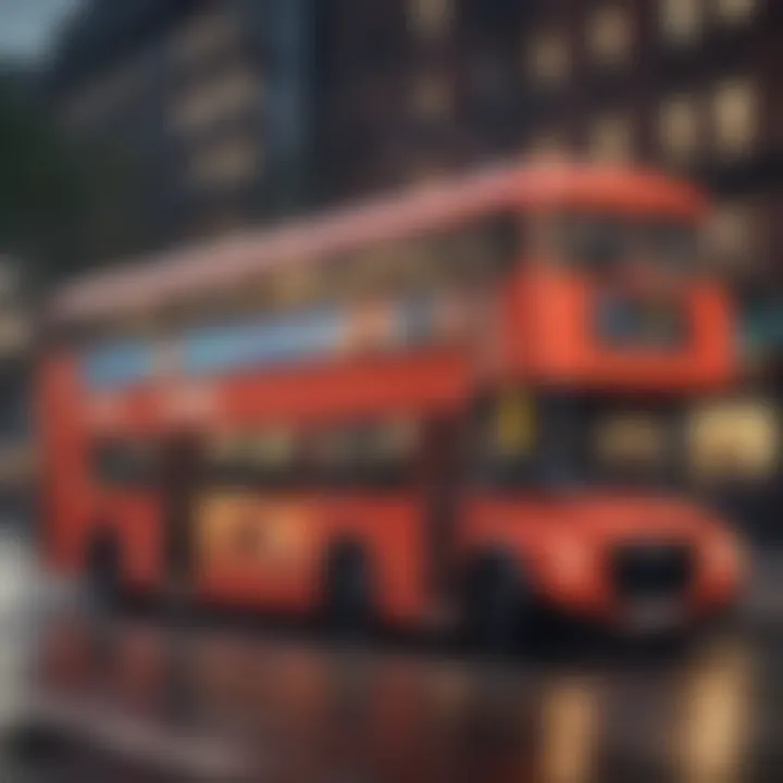 London bus with vibrant advertisements showcasing brand messaging