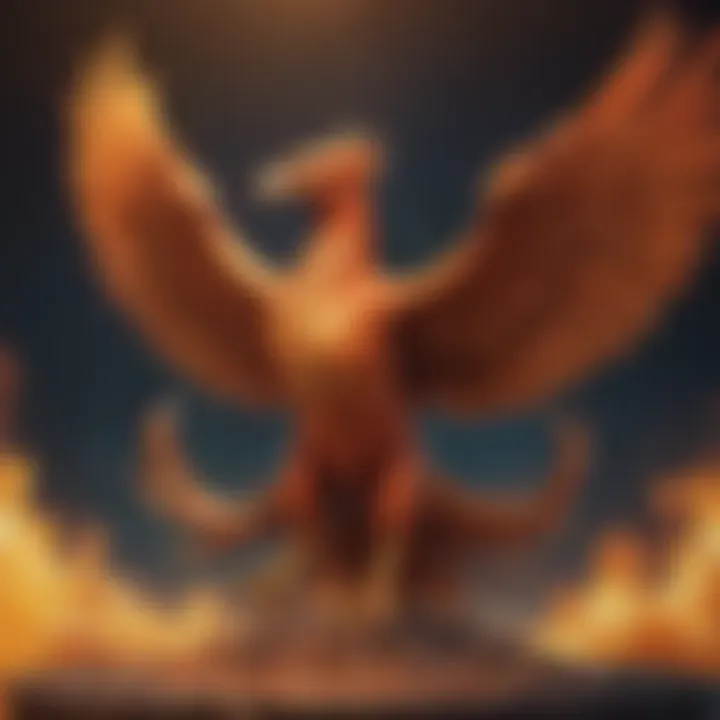 Abstract representation of Titan cryptocurrency rising like a phoenix