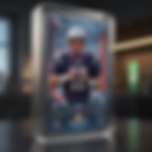 Tom Brady digital card on futuristic display