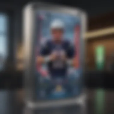 Futuristic Display of Tom Brady's Digital Card Tom Brady digital card on futuristic display