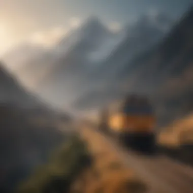 Visualizing Trade Routes Amidst the Majestic Himalayan Mountains Trade Routes Carving Through the Mountains