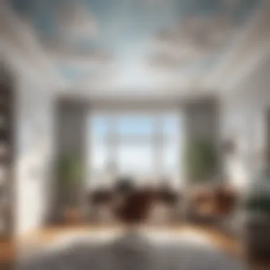 Tranquil Cloud Ceiling Wallpaper Home Office