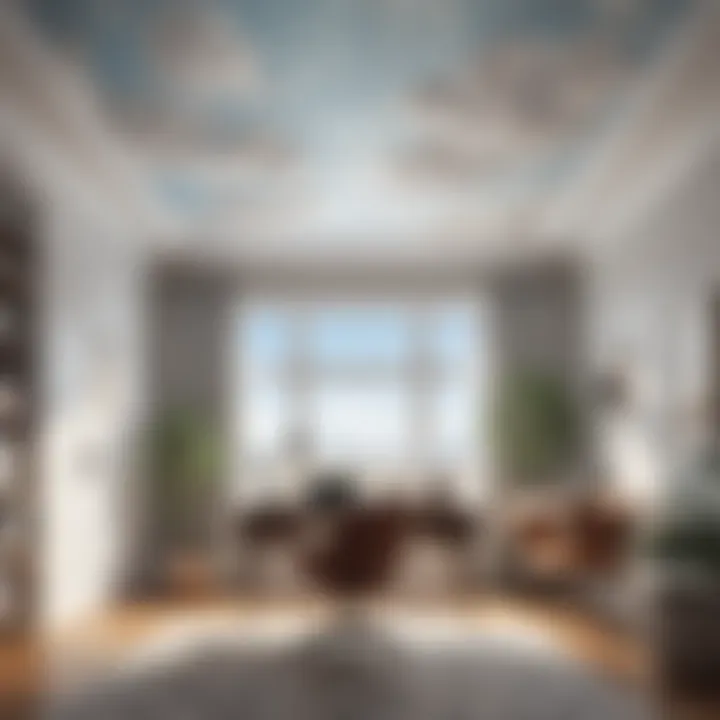 Tranquil Cloud Ceiling Wallpaper Home Office