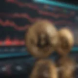 Cryptocurrency market charts on digital screen