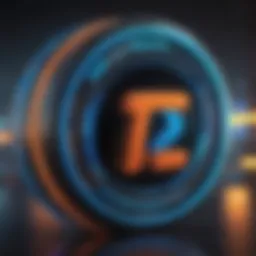 Illustration of Tron cryptocurrency logo and Paypal logo combined in a futuristic design