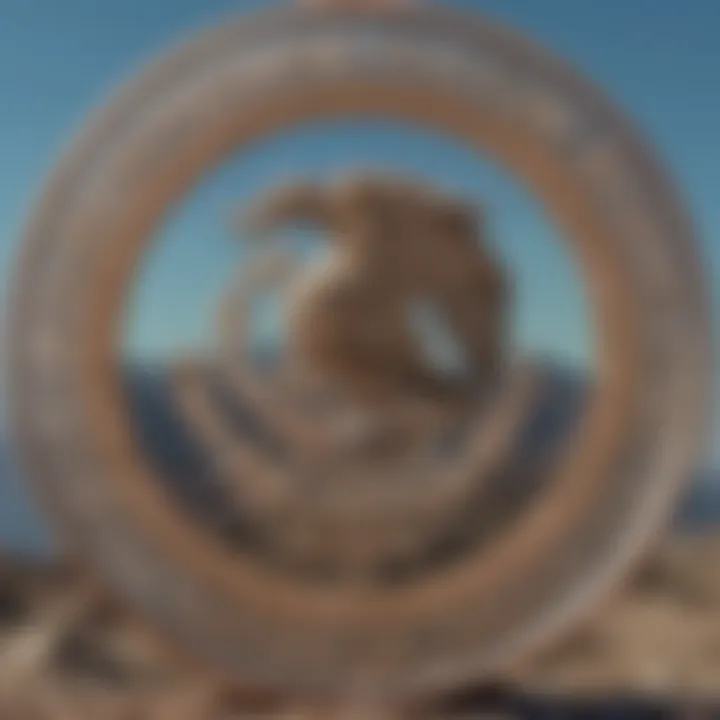 A panoramic view of the majestic Mexican peso symbol against a clear blue sky
