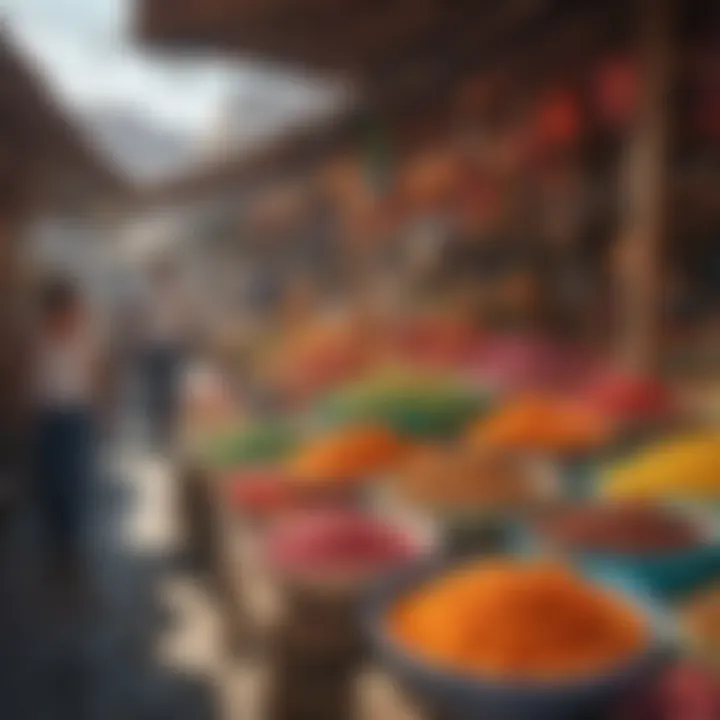 A vibrant Mexican market with colorful handcrafted goods