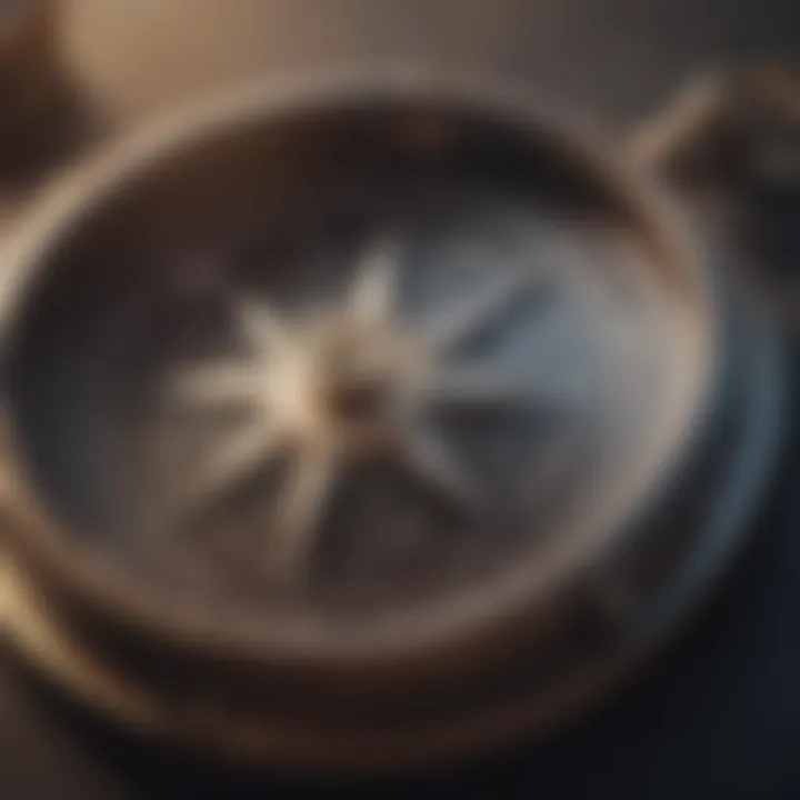 Conceptual image of a compass pointing towards successful crypto investments