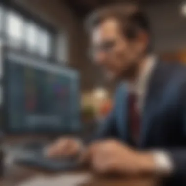 Financial Analyst Reading Market News Financial analyst reading market news on laptop screen