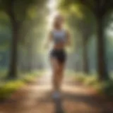 Illustration of a person earning Sweatcoins while jogging in a park