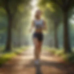 Illustration of a person earning Sweatcoins while jogging in a park