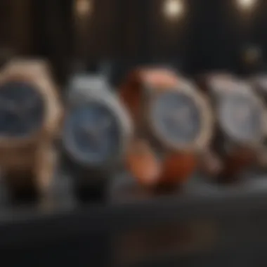 A Bebe watch display alongside competitor luxury brands