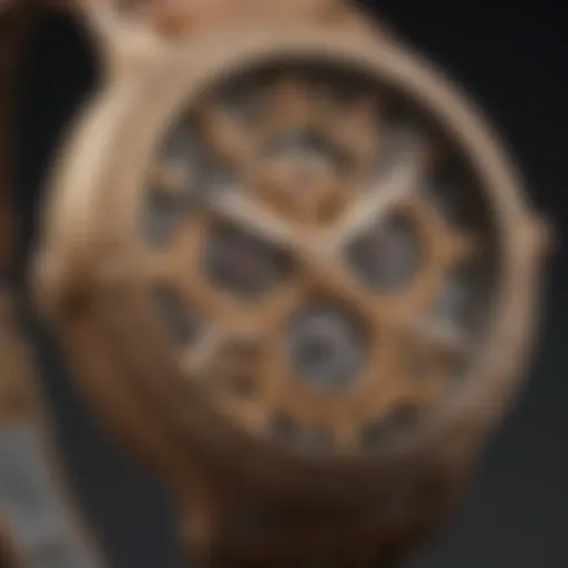 Detailed view of a Bebe watch showcasing intricate craftsmanship