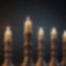Detailed illustration of a candlestick chart displaying various patterns