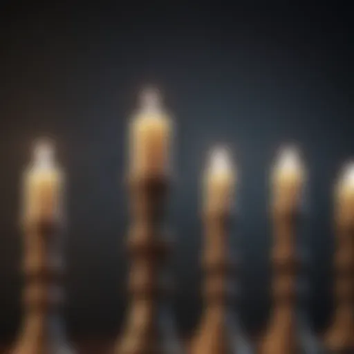 Detailed illustration of a candlestick chart displaying various patterns