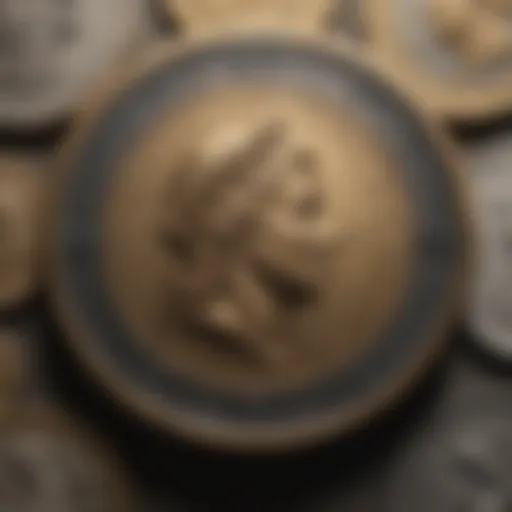 Historic coins showcasing their unique designs and inscriptions