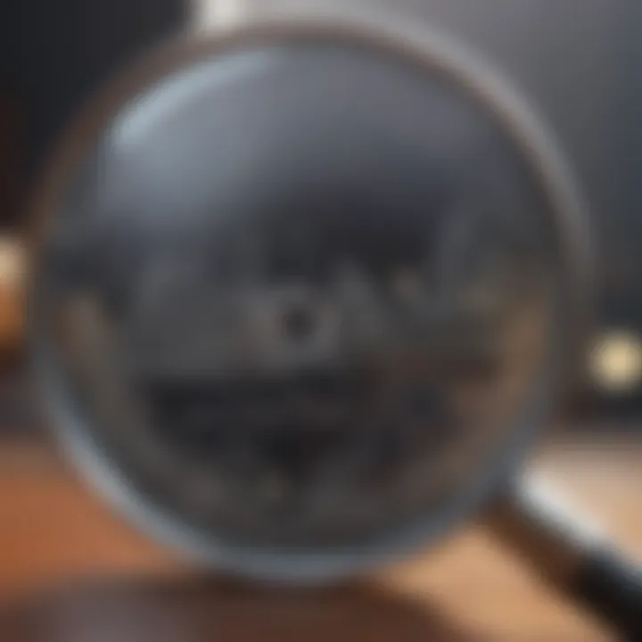 Creative depiction of a magnifying glass focusing on the details of spread fees