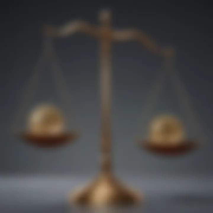 Artistic representation of scales weighing the impact of spread fees on cryptocurrency trading