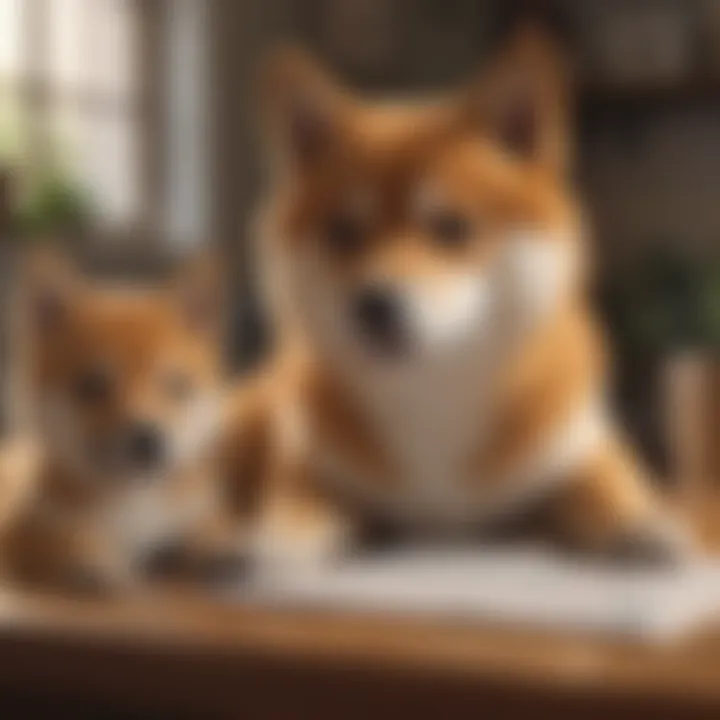 A financial planner with a Shiba Inu beside them