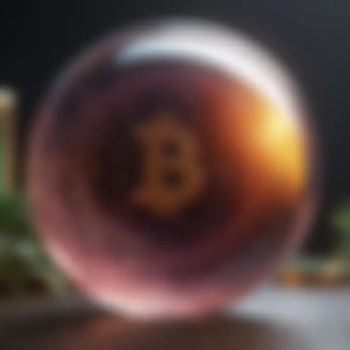 Visual representation of a crypto bubble bursting