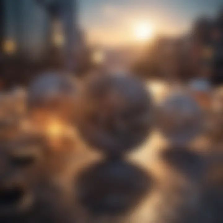 Abstract Representation of DeFi Tokens An abstract representation of DeFi tokens in a digital landscape