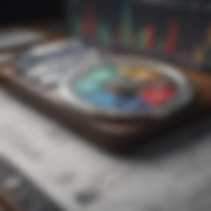 Close-up of essential components of stock market tables