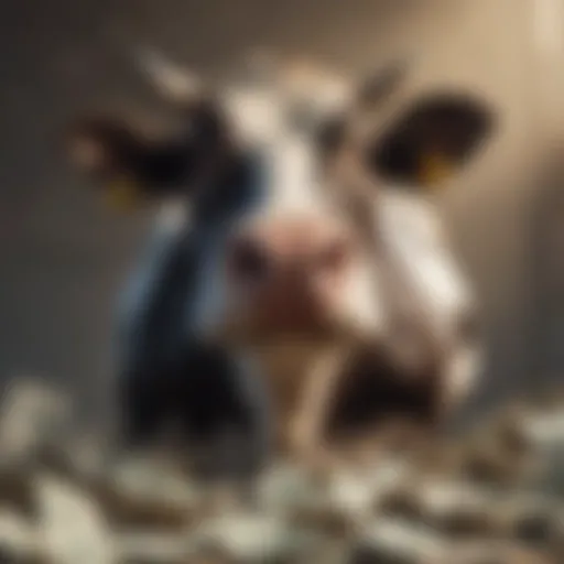 Illustration demonstrating the cash cow concept in business.
