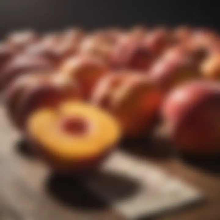 Seasonal chart showing variations in peach availability